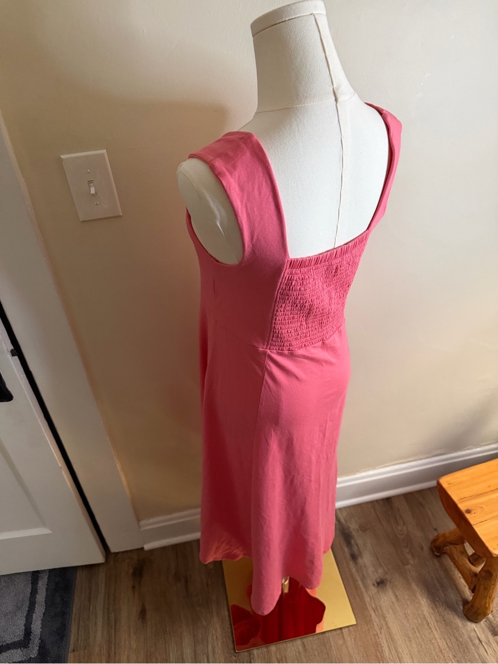 Able Coral-Pink Square Neck Maxi Dress - Picture 4 of 4